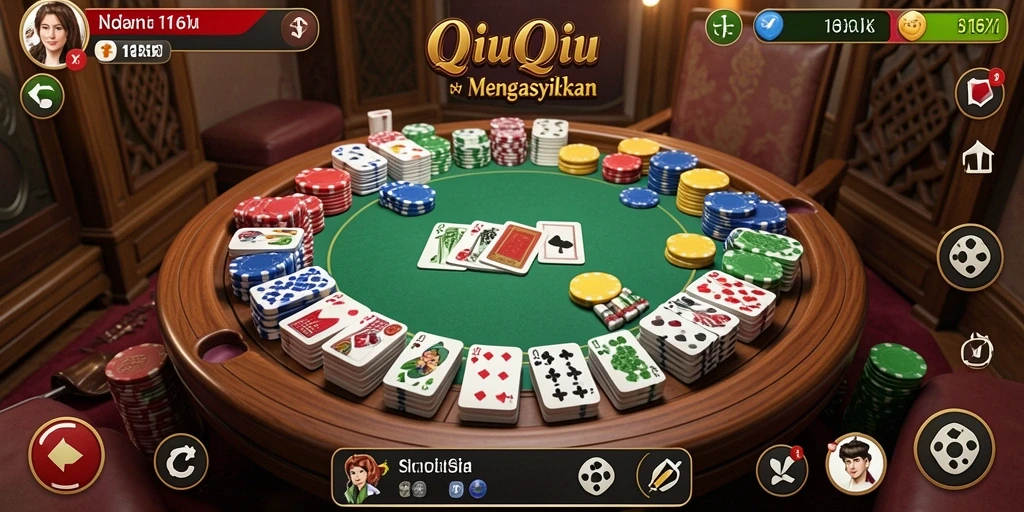 Tampilan gameplay seru di 116X dengan kartu QiuQiu.