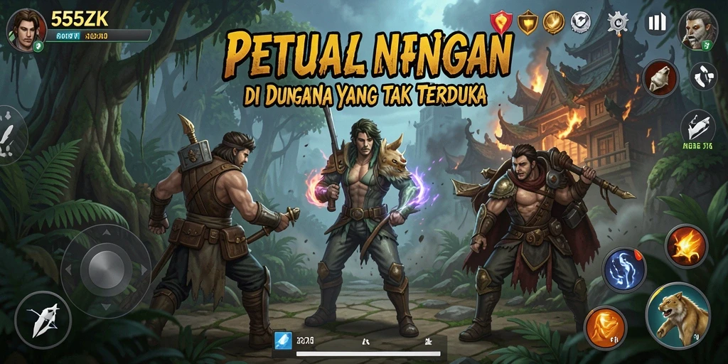 Tampilan gameplay menarik dari 555ZK saat menjelajahi dunia petualangan.