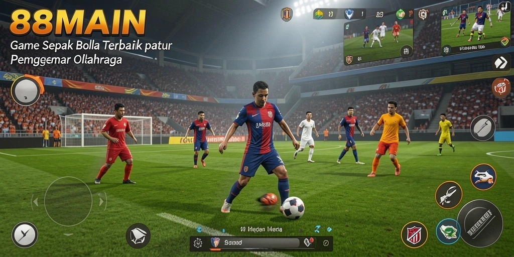 Tampilan gameplay <strong>88MAIN</strong> yang mengasyikkan dengan aksi sepak bola yang mendebarkan.
