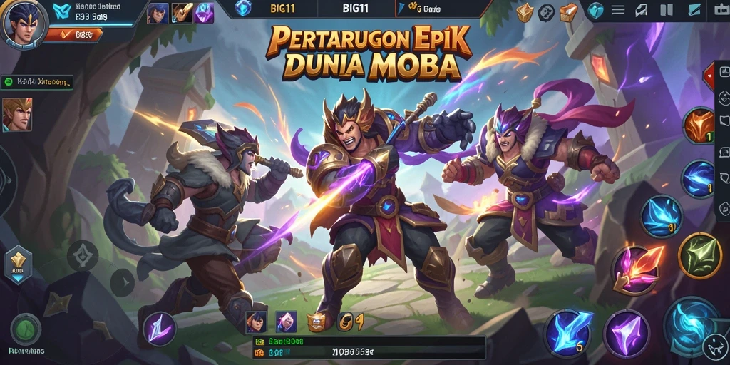 Tampilan gameplay mendebarkan di dunia MOBA BIG11.