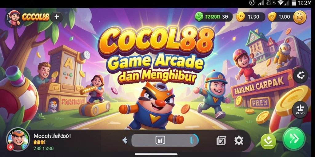 Tampilan gameplay COCOL88 yang penuh warna dan dinamis.