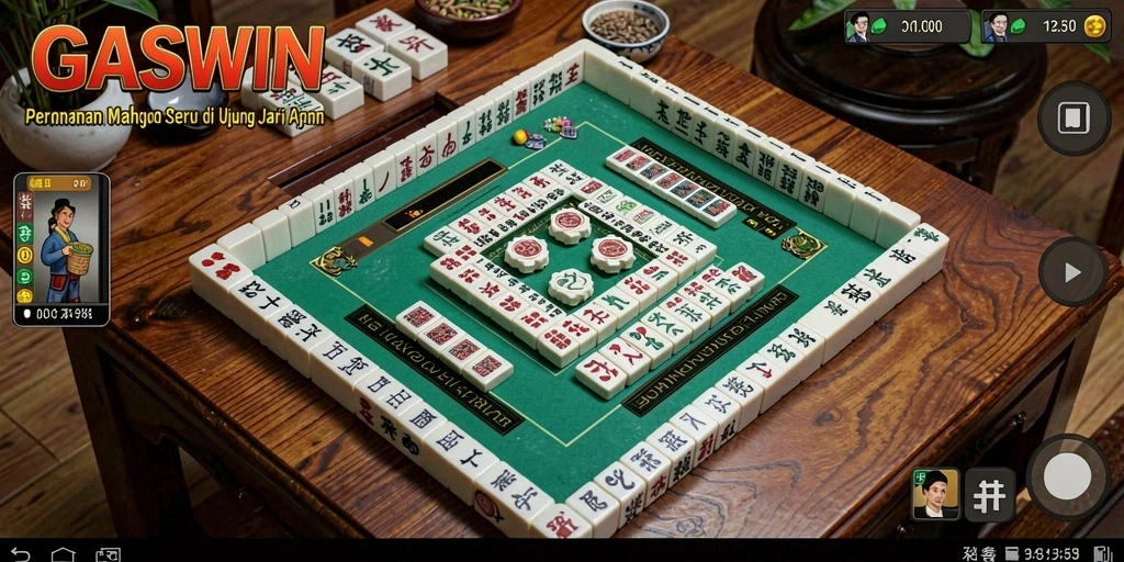Screenshot GASWIN menampilkan gameplay Mahjong yang mendebarkan dan interaktif.