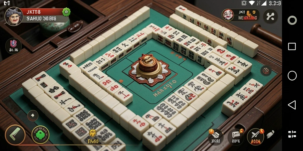Screenshot gameplay JKT8 yang menampilkan suasana permainan Mahjong.