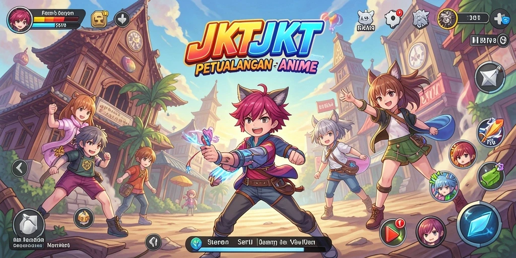 Tangkapan layar JKTJKT yang menampilkan aksi seru dalam permainan Anime.