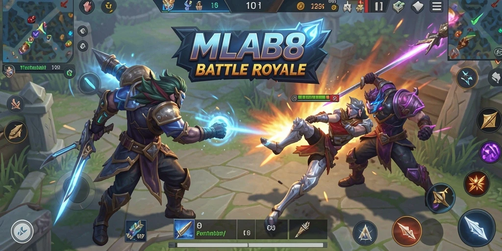 Screenshot gameplay MLBB8 menampilkan aksi seru dalam pertempuran Battle Royale.