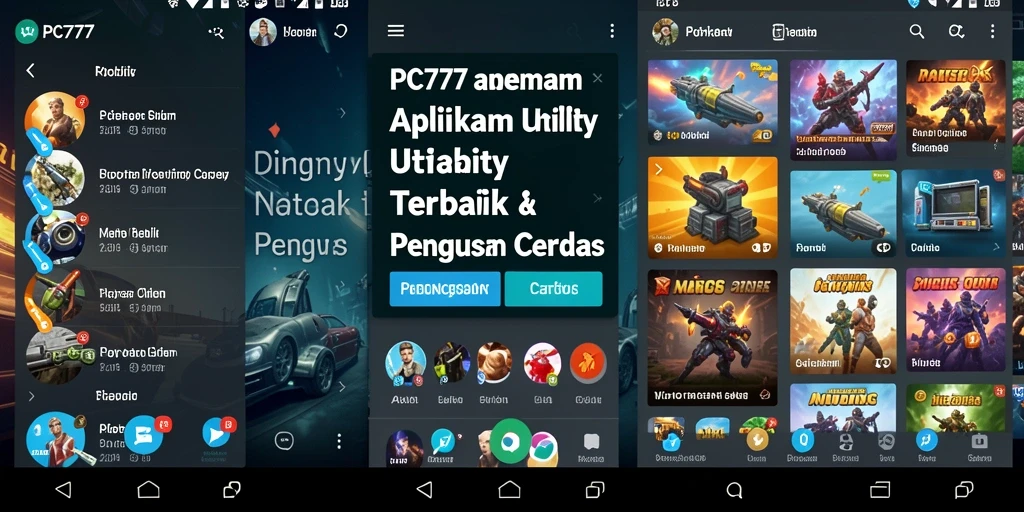 Tampilan utama PC777 dengan fitur pembersihan dan pengelolaan aplikasi.