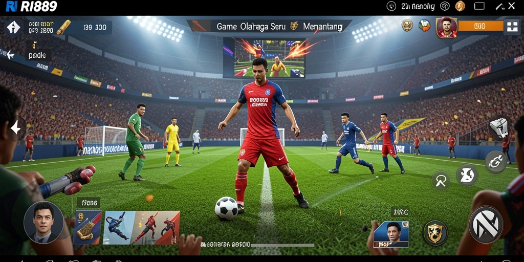 Tangkapan layar gameplay <strong>RI889</strong> menampilkan pertandingan olahraga yang seru.