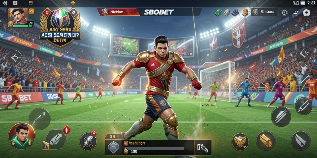 Tangkapan layar menunjukkan aksi seru dalam permainan SBOBET.