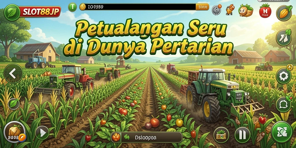 Screenshot menunjukkan gameplay seru di <strong>SLOT88JP</strong> dengan berbagai tanaman yang mekar.