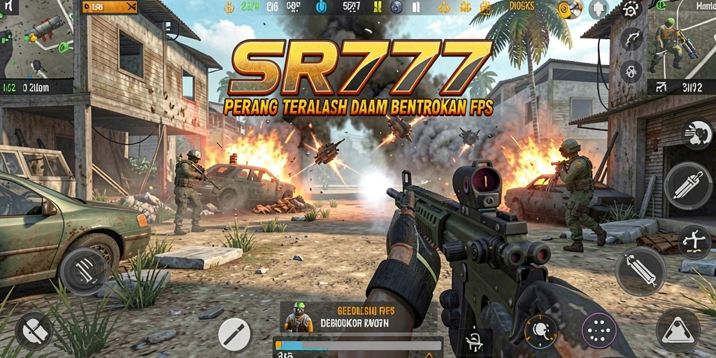 Screenshot SR777 menampilkan aksi tembak-menembak seru dalam game FPS.