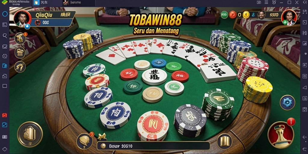 Screenshot gameplay QiuQiu TOBAWIN88 yang seru dan menarik.