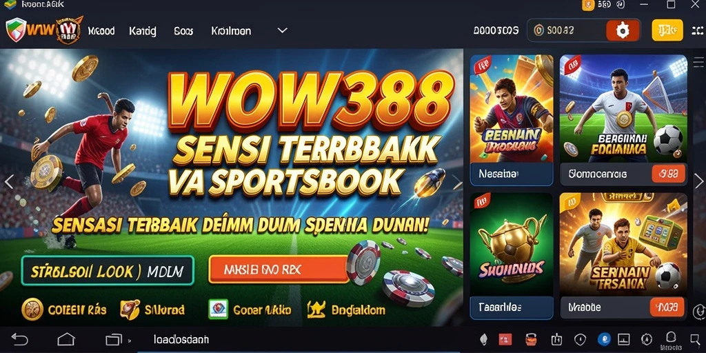 Tangkapan layar WOW388 menampilkan gameplay Sportsbook yang interaktif dan menarik.